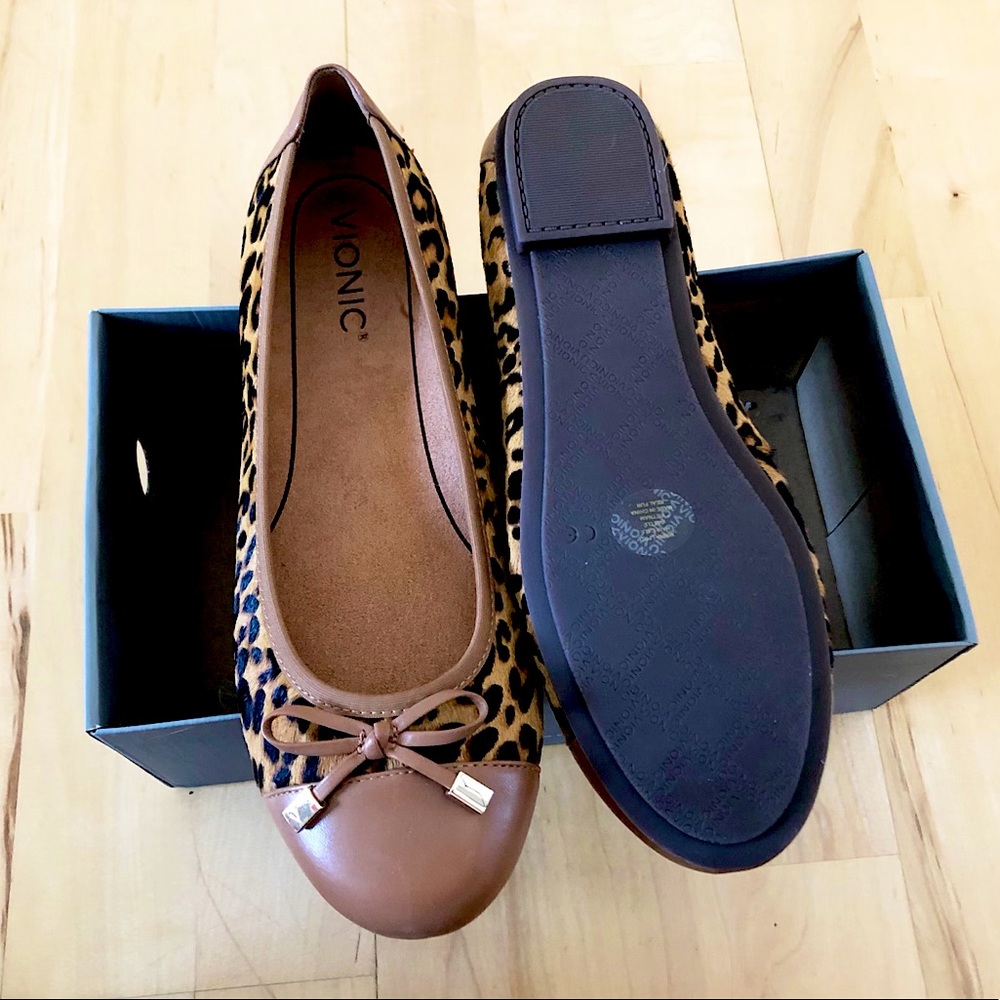 NEW VIONIC MINNA LEOPARD BALLET FLATS SHOES